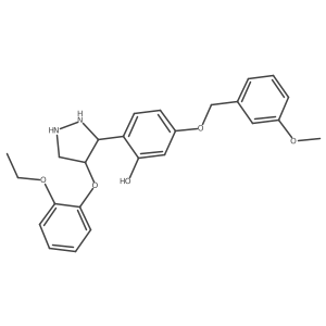 2-[4-(2-Ethoxyphenoxy)pyrazolidin-3-yl]-5-[(3-methoxyphenyl)methoxy]phenol Structure