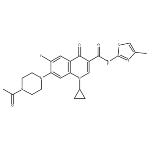7-(4-acetylpiperazin-1-yl)-1-cyclopropyl-6-fluoro-N-[(2Z)-4-methyl-1,3-thiazol-2(3H)-ylidene]-4-oxo-1,4-dihydroquinoline-3-carboxamide Structure