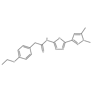 N-[5-(1,5-dimethyl-1H-pyrazol-3-yl)-1,3,4-oxadiazol-2-yl]-2-[4-(ethylsulfanyl)phenyl]acetamide Structure