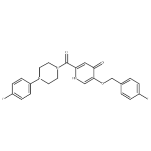 5-((4-fluorobenzyl)oxy)-2-(4-(4-fluorophenyl)piperazine-1-carbonyl)pyridin-4(1H)-one Structure