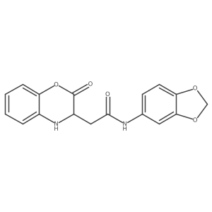 N-1,3-benzodioxol-5-yl-2-(2-oxo-3,4-dihydro-2H-1,4-benzoxazin-3-yl)acetamide Structure