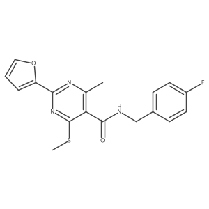 N-[(4-fluorophenyl)methyl]-2-(furan-2-yl)-4-methyl-6-(methylsulfanyl)pyrimidine-5-carboxamide Structure