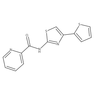 N-[4-(thiophen-2-yl)-1,3-thiazol-2-yl]pyridine-2-carboxamide Structure