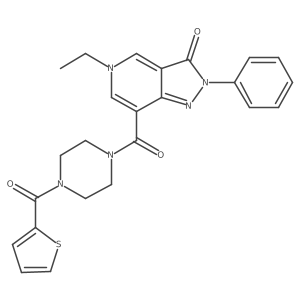 5-ethyl-2-phenyl-7-(4-(thiophene-2-carbonyl)piperazine-1-carbonyl)-2H-pyrazolo[4,3-c]pyridin-3(5H)-one结构式