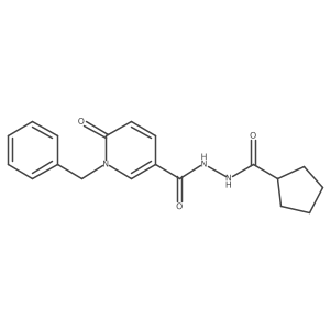 1-benzyl-N'-cyclopentanecarbonyl-6-oxo-1,6-dihydropyridine-3-carbohydrazide Structure