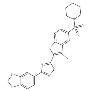 4-({2-[3-(1,3-Benzodioxol-5-yl)-1,2,4-oxadiazol-5-yl]-3-methyl-1-benzofuran-5-yl}sulfonyl)thiomorpholine Structure