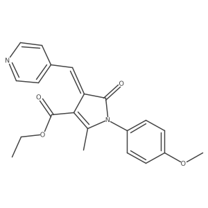 Ethyl 1-(4-methoxyphenyl)-2-methyl-5-oxo-4-(pyridin-4-ylmethylene)-4,5-dihydro-1h-pyrrole-3-carboxylate结构式