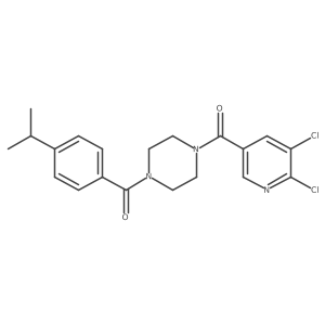 1-(5,6-Dichloropyridine-3-carbonyl)-4-[4-(propan-2-yl)benzoyl]piperazine Structure