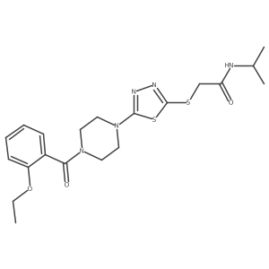2-((5-(4-(2-ethoxybenzoyl)piperazin-1-yl)-1,3,4-thiadiazol-2-yl)thio)-N-isopropylacetamide Structure