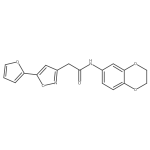 N-(2,3-dihydrobenzo[b][1,4]dioxin-6-yl)-2-(5-(furan-2-yl)isoxazol-3-yl)acetamide结构式