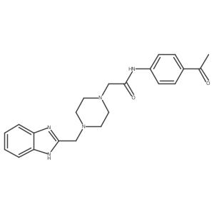 2-(4-((1H-benzo[d]imidazol-2-yl)methyl)piperazin-1-yl)-N-(4-acetylphenyl)acetamide结构式
