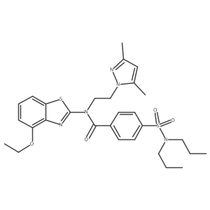N-(2-(3,5-dimethyl-1H-pyrazol-1-yl)ethyl)-4-(N,N-dipropylsulfamoyl)-N-(4-ethoxybenzo[d]thiazol-2-yl)benzamide结构式