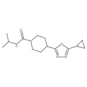 4-(5-cyclopropyl-1,3,4-oxadiazol-2-yl)-N-isopropylpiperidine-1-carboxamide Structure