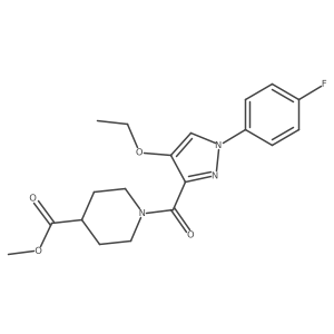 methyl 1-(4-ethoxy-1-(4-fluorophenyl)-1H-pyrazole-3-carbonyl)piperidine-4-carboxylate Structure