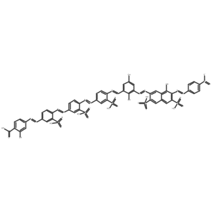 4-[2-[4-[2-[4-[2-[4-[2-[2,5-Dihydroxy-3-[2-[8-hydroxy-7-[2-(4-nitrophenyl)diazenyl]-3,6-disulfo-2-naphthalenyl]diazenyl]phenyl]diazenyl]-3-sulfophenyl]diazenyl]-3-sulfophenyl]diazenyl]-3-sulfophenyl]diazenyl]-2-hydroxybenzoic acid结构式