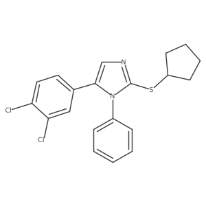 2-(cyclopentylthio)-5-(3,4-dichlorophenyl)-1-phenyl-1H-imidazole Structure