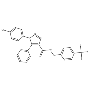 1-(4-chlorophenyl)-5-(pyridin-3-yl)-N-{[4-(trifluoromethyl)phenyl]methyl}-1H-1,2,3-triazole-4-carboxamide结构式