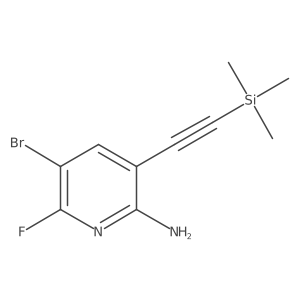 5-Bromo-6-fluoro-3-((trimethylsilyl)ethynyl)pyridin-2-amine Structure
