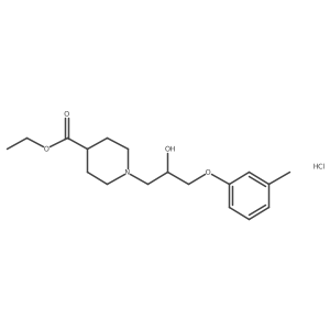 Ethyl 1-(2-hydroxy-3-(m-tolyloxy)propyl)piperidine-4-carboxylate hydrochloride Structure