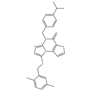 1-((2,5-dimethylbenzyl)thio)-4-(4-isopropylbenzyl)thieno[2,3-e][1,2,4]triazolo[4,3-a]pyrimidin-5(4H)-one结构式