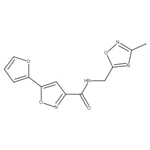 5-(furan-2-yl)-N-((3-methyl-1,2,4-oxadiazol-5-yl)methyl)isoxazole-3-carboxamide Structure