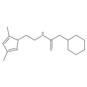 2-cyclohexyl-N-(2-(3,5-dimethyl-1H-pyrazol-1-yl)ethyl)acetamide Structure