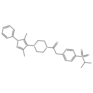 1-(4-(3,5-dimethyl-1-phenyl-1H-pyrazol-4-yl)piperazin-1-yl)-2-(4-(isopropylsulfonyl)phenyl)ethanone结构式