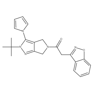 2-(1,2-benzoxazol-3-yl)-1-[2-tert-butyl-3-(1H-pyrrol-1-yl)-2H,4H,5H,6H-pyrrolo[3,4-c]pyrazol-5-yl]ethan-1-one Structure