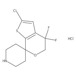 2'-Chloro-4',4'-difluoro-4',5'-dihydrospiro[piperidine-4,7'-thieno[2,3-c]pyran] hydrochloride结构式