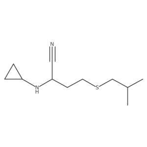 Butanenitrile, 2-(cyclopropylamino)-4-[(2-methylpropyl)thio]- Structure