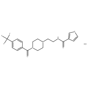 N-(2-(4-(4-(trifluoromethyl)benzoyl)piperazin-1-yl)ethyl)thiophene-3-carboxamide hydrochloride Structure