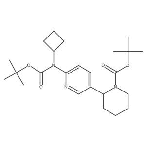 tert-Butyl 2-(6-((tert-butoxycarbonyl)(cyclobutyl)amino)pyridin-3-yl)piperidine-1-carboxylate结构式