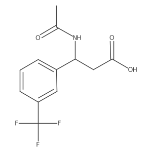 (3R)-3-acetamido-3-[3-(trifluoromethyl)phenyl]propanoic acid Structure
