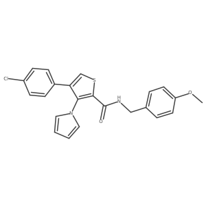 4-(4-chlorophenyl)-N-(4-methoxybenzyl)-3-(1H-pyrrol-1-yl)thiophene-2-carboxamide Structure