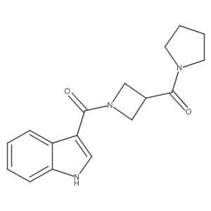 3-[3-(pyrrolidine-1-carbonyl)azetidine-1-carbonyl]-1H-indole结构式