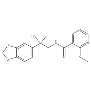N-[2-(2H-1,3-benzodioxol-5-yl)-2-hydroxypropyl]-2-(methylsulfanyl)pyridine-3-carboxamide结构式