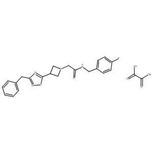 2-(3-(3-benzyl-1,2,4-oxadiazol-5-yl)azetidin-1-yl)-N-(4-fluorobenzyl)acetamide oxalate Structure