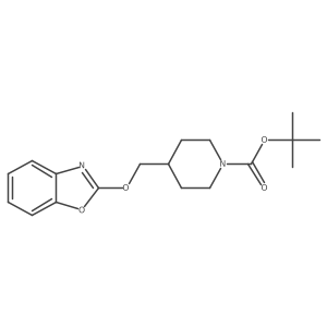 tert-Butyl 4-((benzo[d]oxazol-2-yloxy)methyl)piperidine-1-carboxylate结构式