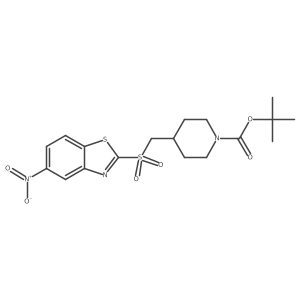 tert-Butyl 4-(((5-nitrobenzo[d]thiazol-2-yl)sulfonyl)methyl)piperidine-1-carboxylate Structure