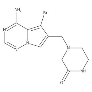 4-[(4-Amino-5-bromopyrrolo[2,1-f][1,2,4]triazin-6-yl)methyl]-2-piperazinone Structure