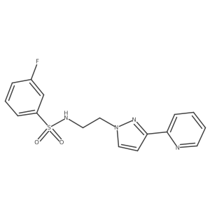 3-fluoro-N-(2-(3-(pyridin-2-yl)-1H-pyrazol-1-yl)ethyl)benzenesulfonamide结构式