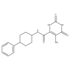 5-Amino-1,2,3,6-tetrahydro-2,6-dioxo-N-(4-phenylcyclohexyl)-4-pyrimidinecarboxamide结构式