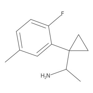 1-[1-(2-Fluoro-5-methylphenyl)cyclopropyl]ethan-1-amine结构式