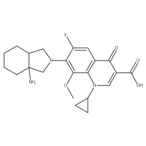 3-Quinolinecarboxylic acid, 7-(3a-aminooctahydro-2H-isoindol-2-yl)-1-cyclopropyl-6-fluoro-1,4-dihydro-8-methoxy-4-oxo- Structure