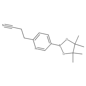 3-(5-(4,4,5,5-Tetramethyl-1,3,2-dioxaborolan-2-yl)pyridin-2-yl)propanenitrile Structure