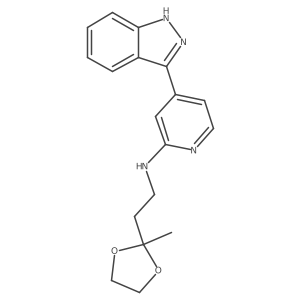 4-(1H-indazol-3-yl)-N-[2-(2-methyl-1,3-dioxolan-2-yl)ethyl]-2-pyridinamine结构式