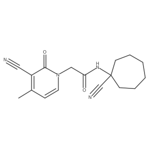 N-(1-Cyanocycloheptyl)-2-(3-cyano-4-methyl-2-oxopyridin-1-yl)acetamide Structure