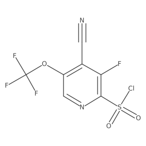 4-Cyano-3-fluoro-5-(trifluoromethoxy)pyridine-2-sulfonyl chloride结构式