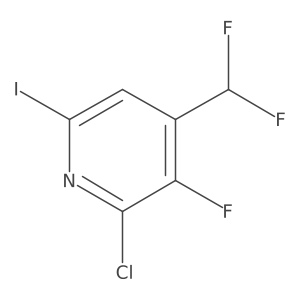 2-Chloro-4-(difluoromethyl)-3-fluoro-6-iodopyridine Structure