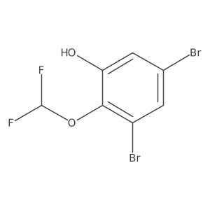 3,5-Dibromo-2-(difluoromethoxy)phenol结构式